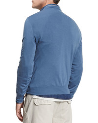 Brunello Cucinelli V Neck Wool Cashmere Sweater Sky Blue