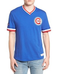 Mitchell & Ness Chicago Cubs Vintage V Neck T Shirt