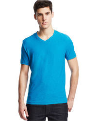 Kenneth Cole Reaction Gart Dye Slub V Neck T Shirt