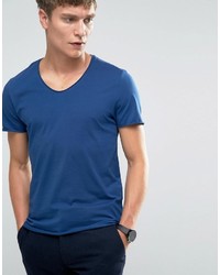 Selected Homme V Neck Raw Edge T Shirt