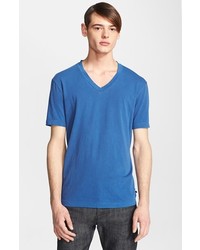 James Perse Jersey V Neck T Shirt Bright Blue 2