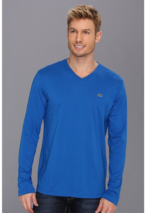 Lacoste Long Sleeve Pima Jersey V Neck T Shirt | Where to buy