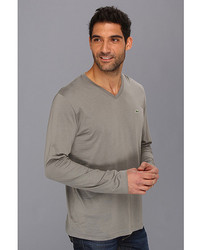 Lacoste Long Sleeve Pima Jersey V Neck T Shirt T Shirt