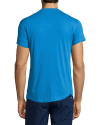 Orlebar Brown Short Sleeve V Neck T Shirt Butterfly Blue