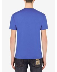Dolce & Gabbana V Neck Logo Patch T Shirt