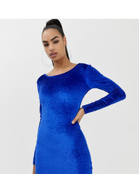 Blue Velvet Bodycon Dress