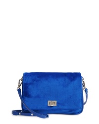 Blue Velvet Crossbody Bag