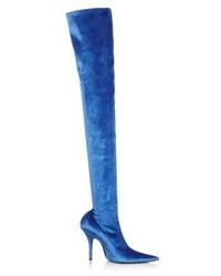 Balenciaga Stretch Velvet Over The Knee Boots