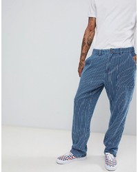 Blue Vertical Striped Chinos