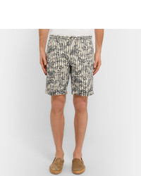 Incotex Printed Linen And Cotton Blend Shorts