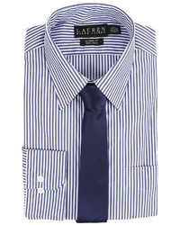 Lauren Ralph Lauren Bengal Stripe Spread Collar Classic Button Down Shirt Long Sleeve Button Up