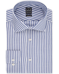 Ike Behar Blue Bold Stripe Dress Shirt