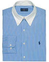 Polo Ralph Lauren Blue Stripe Poplin Dress Shirt