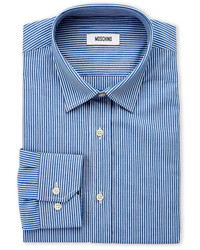 Moschino Blue Stripe Slim Fit Dress Shirt