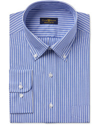 Club Room Estate Wrinkle Resistant Classic Blue Stripe Dress Shirt Only At Macys