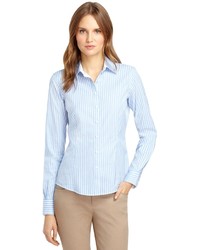 Brooks Brothers Non Iron Tailored Fit Thin Wide Stripe Dress Shirt