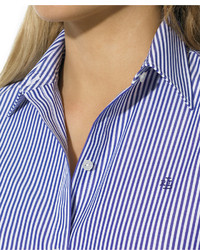 Lauren Ralph Lauren Plus Size Wrinkle Free Bengal Striped Dress Shirt