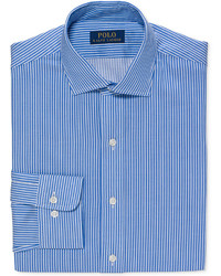 Polo Ralph Lauren Slim Fit Powder Blue Bold Stripe Dress Shirt