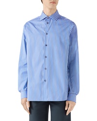 Gucci Pinstripe Button Up Shirt in Light Blue Cotton ref.752632 - Joli  Closet