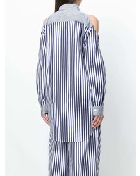 Rossella Jardini Striped Cold Shoulder Shirt