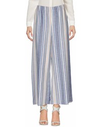 Blue Vertical Striped Flare Pants
