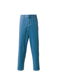 blue pinstripe jeans