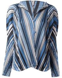 Pleats Please By Issey Miyake Striped Pleated Blouse