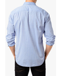 7 For All Mankind Banker Stripe Shirt In Cool Blue