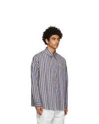 Marni Blue And Brown Striped Shirt