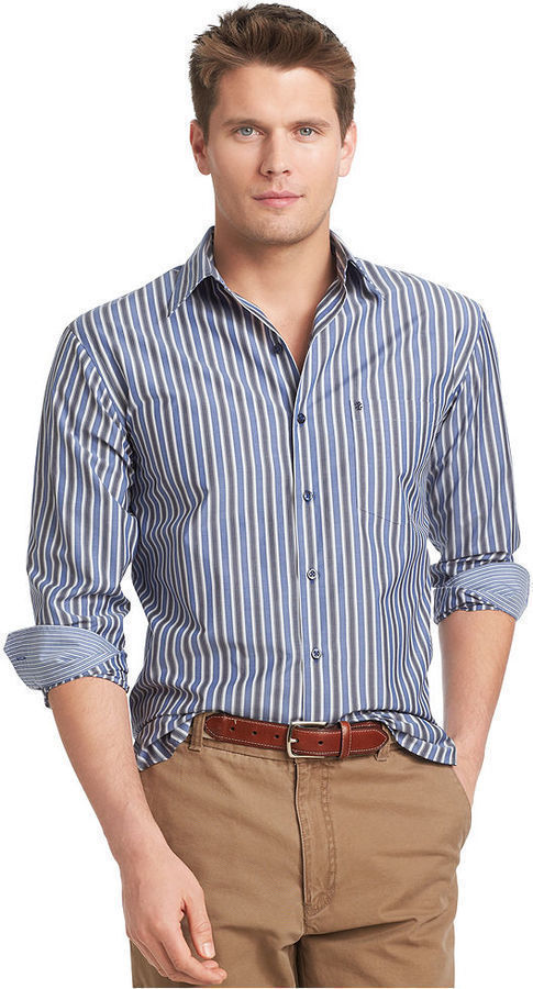 Izod Shirt Long Sleeve Assorted Striped Performance Shirt | Where to ...