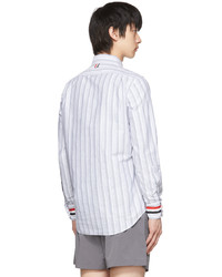 Thom Browne Navy Oxford Striped Shirt