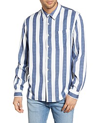 Saturdays Nyc Perry Stripe Button Up Twill Shirt