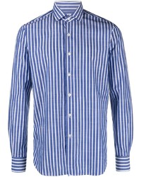 Xacus Striped Long Sleeve Cotton Shirt