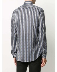 Etro Striped Scarf Print Cotton Shirt