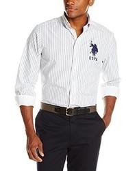 U.S. Polo Assn. Vertical Stripe Poplin Long Sleeve Sport Shirt