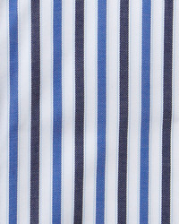 English Laundry Vertical Two Tone Stripe Long Sleeve Dress Shirt Blue