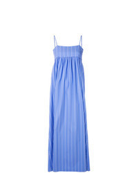 Blue Vertical Striped Maxi Dress