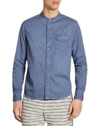 Madison Supply Striped Banded Collar Shirt