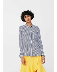Mango Striped Flowy Shirt