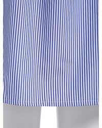 Lapel Vertical Striped Shirt Dress