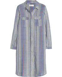 Zimmermann Marisol Striped Wool Blend Shirt Dress