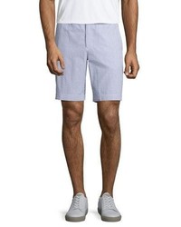 Blue Vertical Striped Shorts