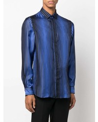 Moschino Long Sleeve Striped Silk Shirt