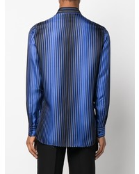 Moschino Long Sleeve Striped Silk Shirt