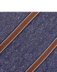 Canali 7cm Striped Woven Silk Tie