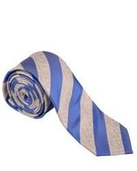 Vance Co. Vance Blue Striped Silk Touch Microfiber Skinny Tie