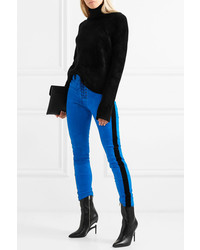 Unravel Project Lace Up Striped Suede Skinny Pants