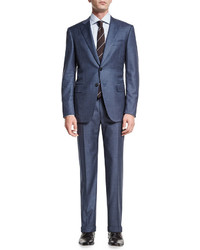 Isaia Gregory Pinstripe Two Piece Suit Light Blue