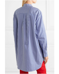 Valentino Oversized Striped Cotton Poplin Shirt