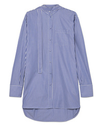 Valentino Oversized Striped Cotton Poplin Shirt